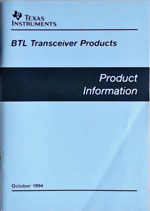 Livrenpoche : BTL Transceiver products : Product information 1994 - Collectif - Livre