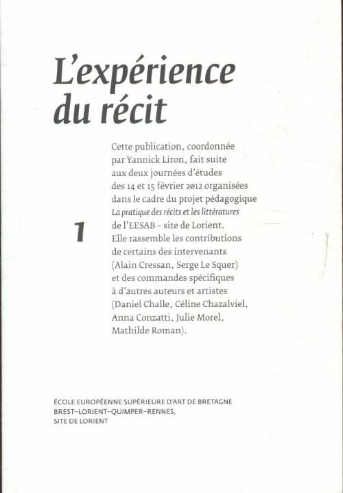 Livrenpoche : L'expérience du récit Tome I - Collectif - Livre