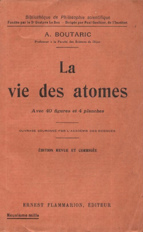 Livrenpoche : La vie des atomes - A. Boutaric - Livre