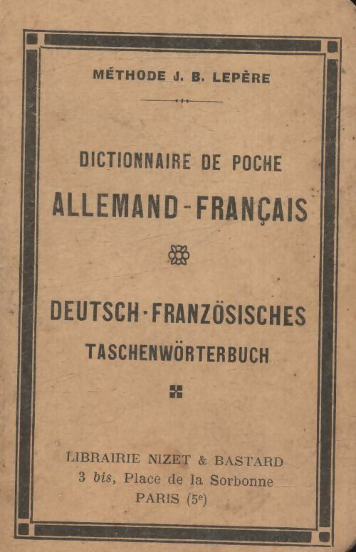 Livrenpoche : Dictionnaire de poche allemand-français - J B Lepère - Livre