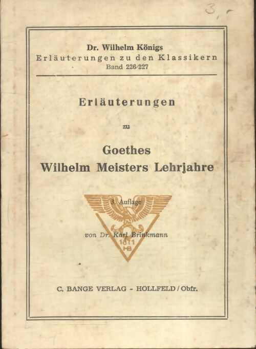 Livrenpoche : Erläuterungen zu Goethes Wilhelm Meisters Lehrjahre - Wilhelm Königs - Livre