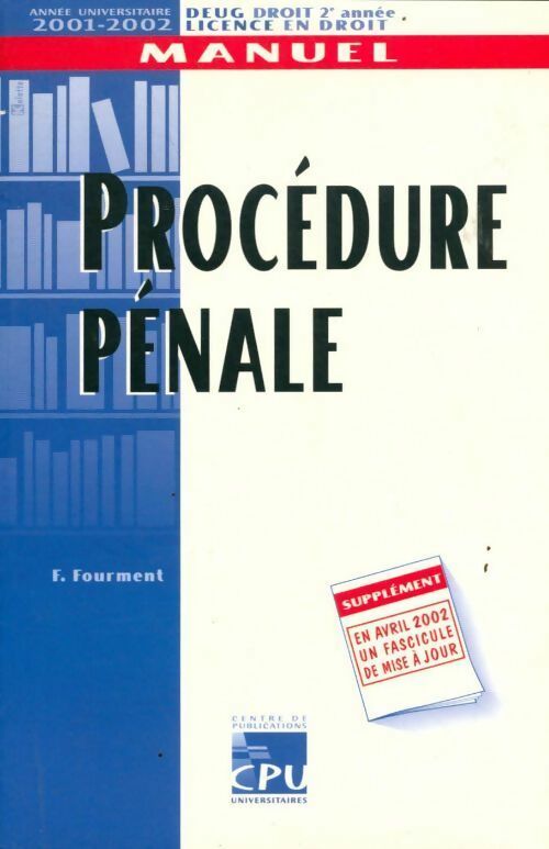Livrenpoche : Procédure pénale 2001-2002 - François Fourment - Livre