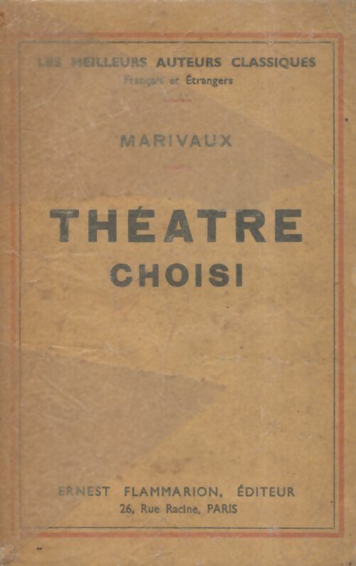 Livrenpoche : Théâtre choisi - Pierre Marivaux - Livre