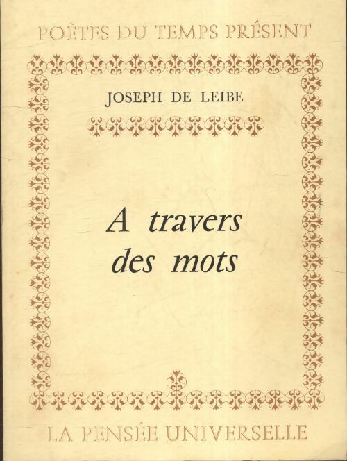 Livrenpoche : À travers des mots - Joseph De Leibe - Livre