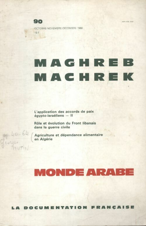 Livrenpoche : Maghreb machrek n°90 - Collectif - Livre