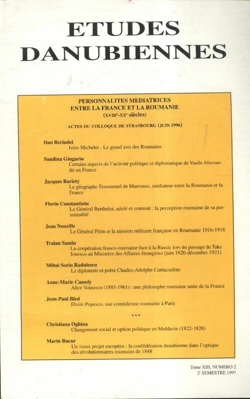 Livrenpoche : Études danubiennes n°2 Tome XIII - Collectif - Livre