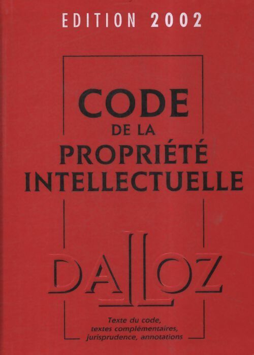 Livrenpoche : Code de la propriété intellectuelle édition 2002 - Collectif - Livre