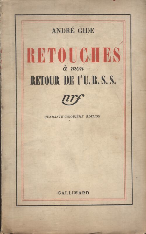 Livrenpoche : Retouches à mon retour de l'URSS - André Gide - Livre