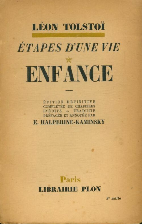 Livrenpoche : Enfance - Comte Léon L. Tolstoï - Livre