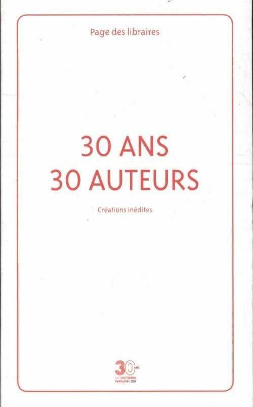 Livrenpoche : 30 ans 30 auteurs - Collectif - Livre