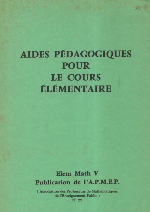 Livrenpoche : Aides pédagogiques pour le cours élémentaires mathématiques - Collectif - Livre