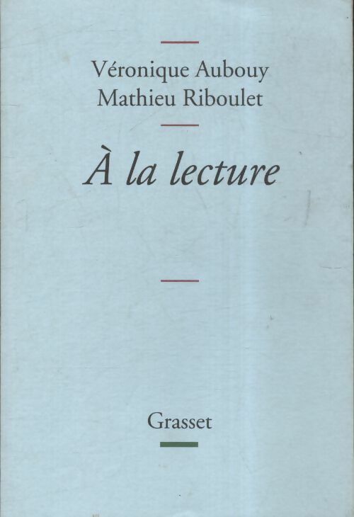 Livrenpoche : A la lecture - Véronique Aubouy - Livre