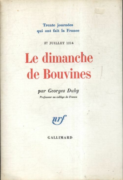 Livrenpoche : Le dimanche de Bouvines - Georges Duby - Livre