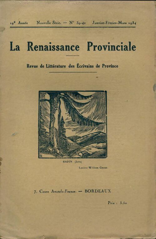 Livrenpoche : La renaissance provinciale n°39-40 - Collectif - Livre