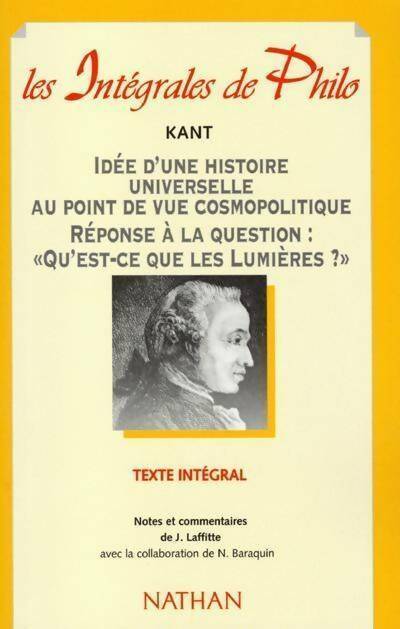 Livrenpoche : Idée d'une histoire universelle au point de vue cosmopolitique - Emmanuel Kant - Livre