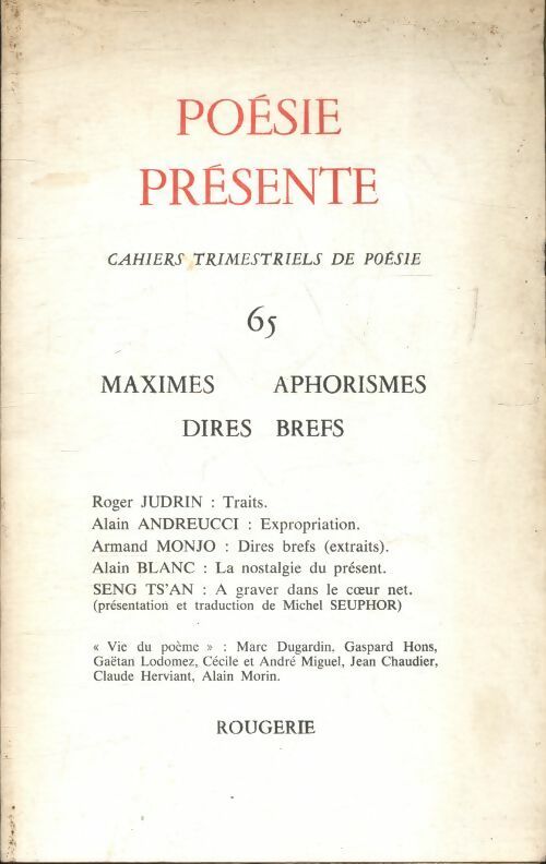 Livrenpoche : Poésie présente n°65 - Collectif - Livre
