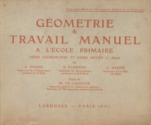 Livrenpoche : Géométrie et travail manuel à l'école primaire - Collectif - Livre