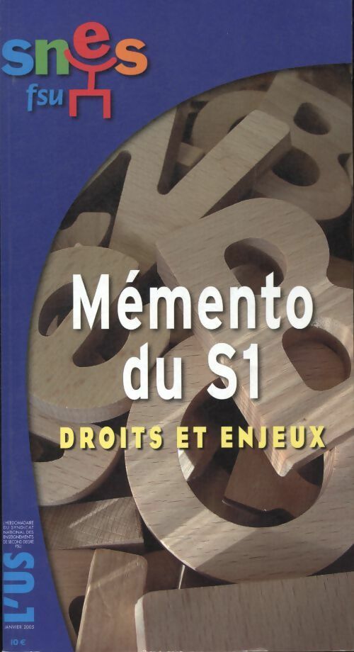 Livrenpoche : Mémento du S1, droits et enjeux - Collectif - Livre