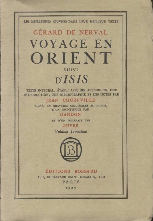 Livrenpoche : Voyage en Orient Tome III / Isis - Gérard De Nerval - Livre