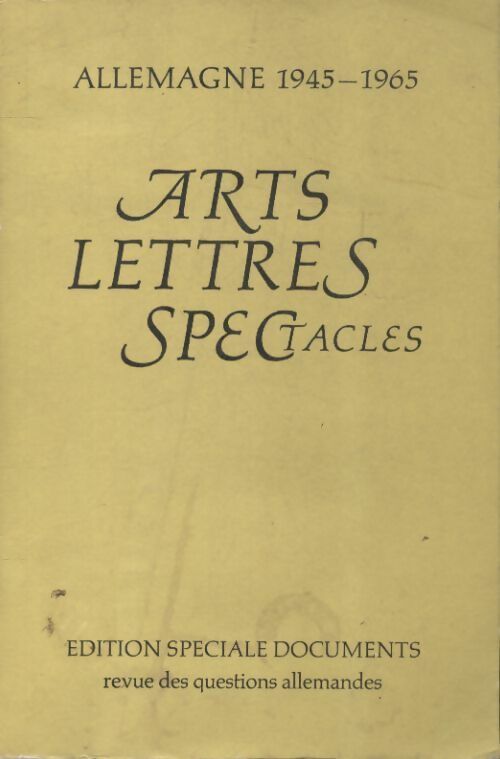 Livrenpoche : Arts lettre spectacles - Allemagne 1945 - 1965 - Collectif - Livre