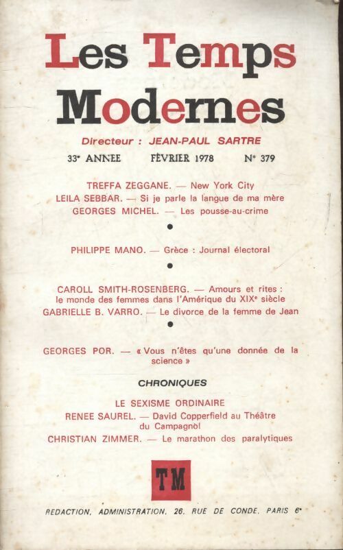Livrenpoche : Les temps modernes n° 379 - Collectif - Livre