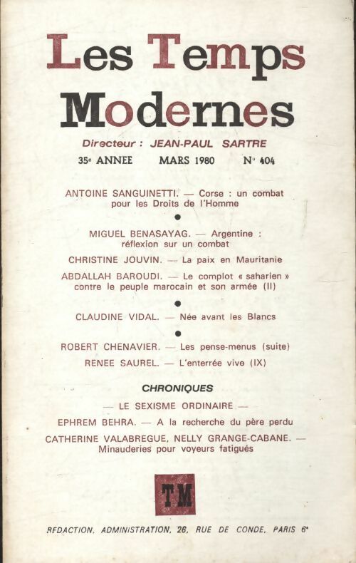 Livrenpoche : Les temps modernes n°404 - Collectif - Livre