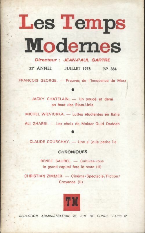 Livrenpoche : Ls temps modernes n°384 - Collectif - Livre