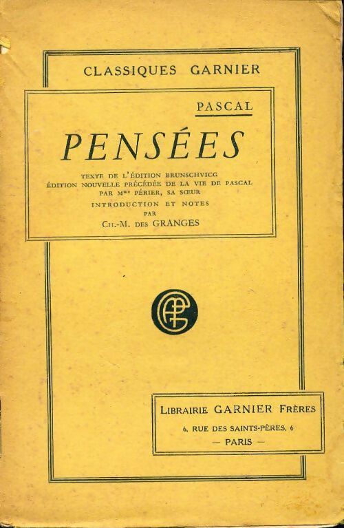 Livrenpoche : Pensées - Pascal - Livre