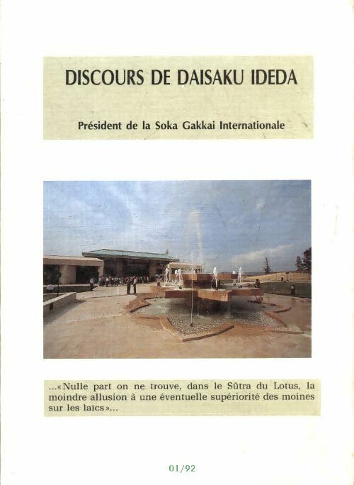 Livrenpoche : Discours de Daisaku Ikeda janvier 1992 - Daisaku Ikeda - Livre