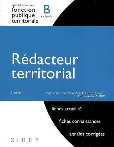 Livrenpoche : Rédacteur territorial Catégorie B - Anne-Sophie Hardy-Dournes - Livre