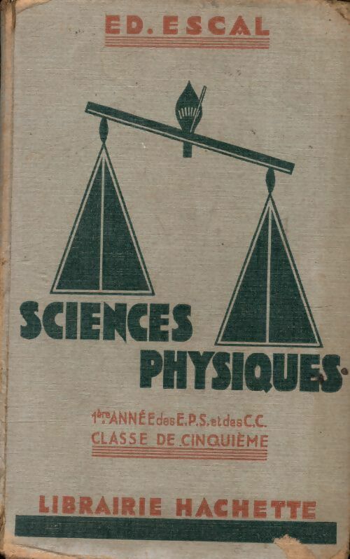 Livrenpoche : Sciences physique 5e - Ed. Escal - Livre