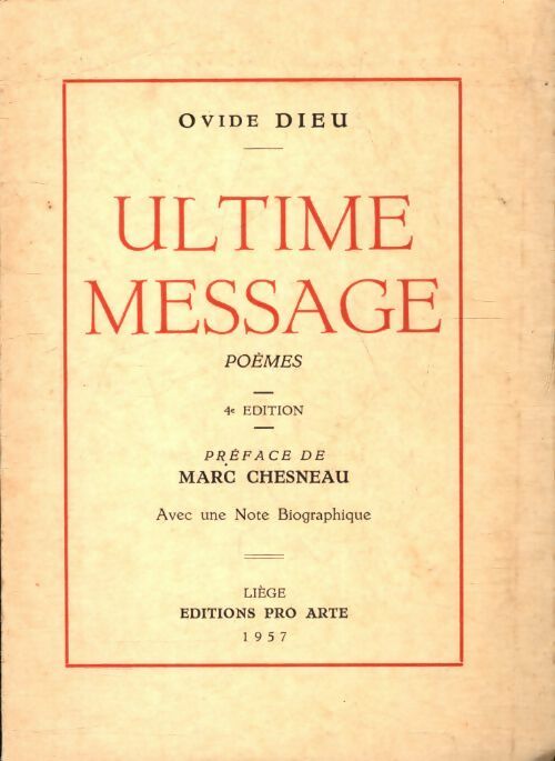 Livrenpoche : Ultime message - Ovide - Livre