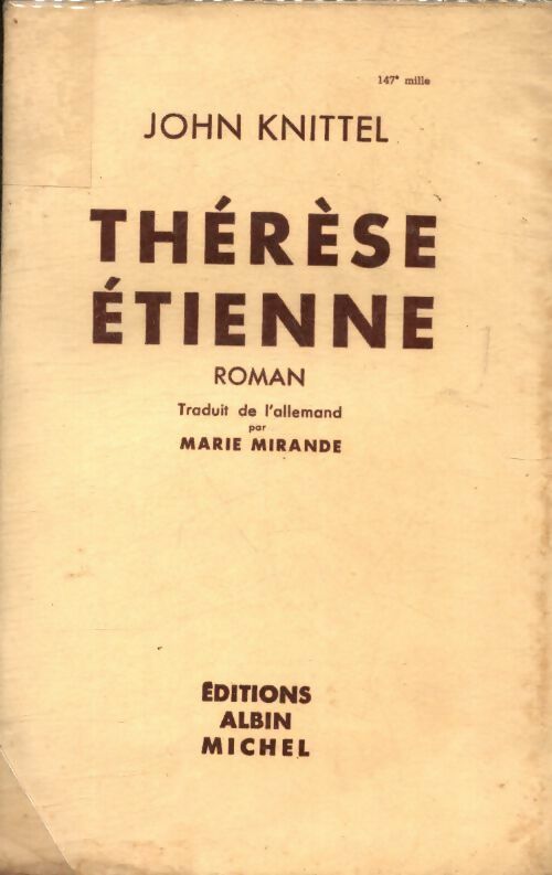 Livrenpoche : Thérèse Etienne - John Knittel - Livre