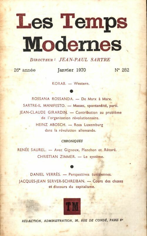 Livrenpoche : Les temps modernes n°282 - Collectif - Livre