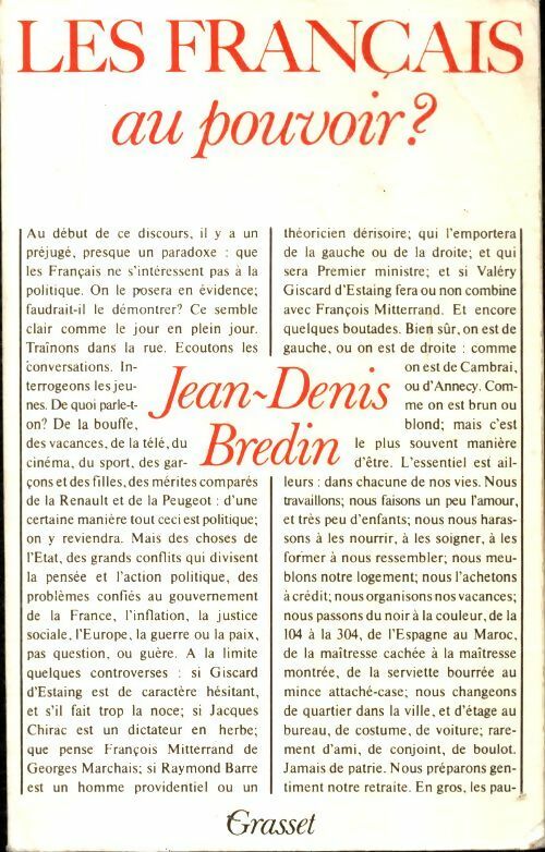 Livrenpoche : Les français au pouvoir ?  - Jean-Denis Bredin - Livre