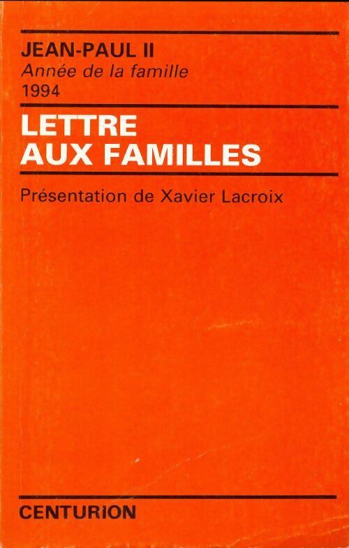 Livrenpoche : Lettre aux familles - Jean-Paul II - Livre
