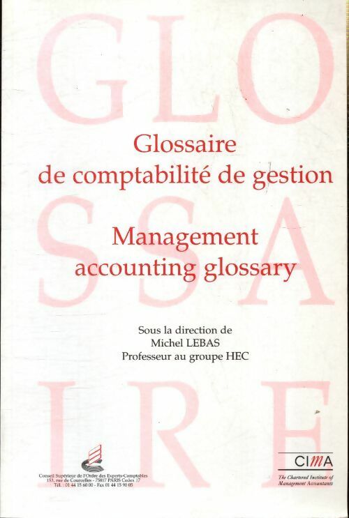 Livrenpoche : Glossaire de comptabilité de gestion - Collectif - Livre