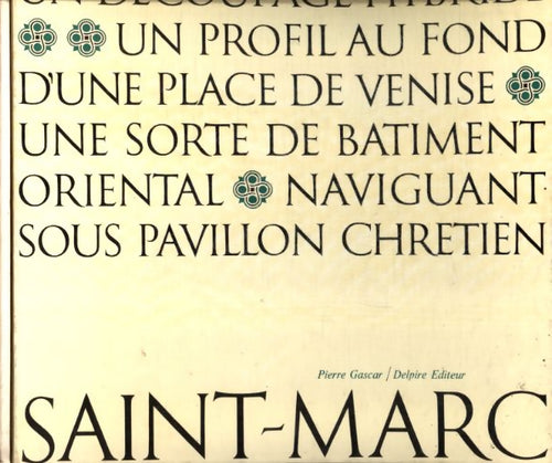 La basilique Saint Marc de Venise - Pierre Gascar -  Delpire GF - Livre