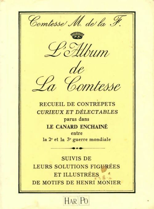 Livrenpoche : L'album de la Comtesse - Comtesse M. De La F. - Livre