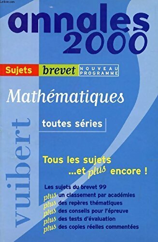 Livrenpoche : Mathématiques toutes séries brevet corrigés 2000 - Collectif - Livre