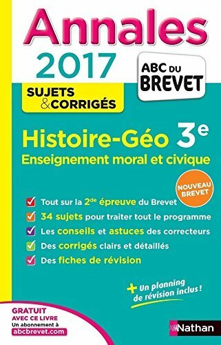 Livrenpoche : Annales  2017 histoire, géographie, enseignement moral et civique 3e - L. Genet - Livre