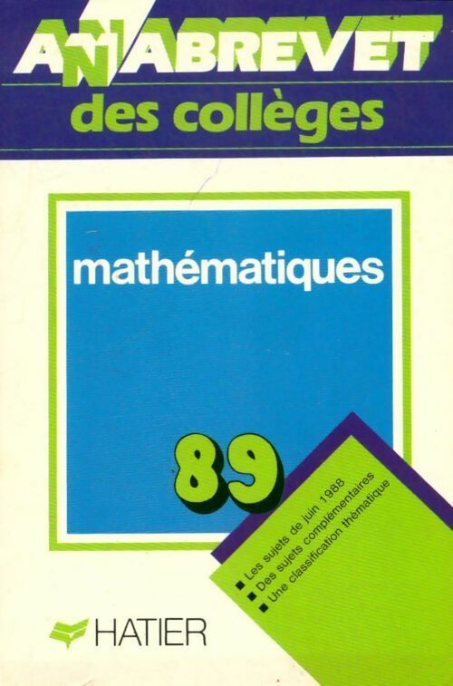 Mathématiques 3ème 1989 - Bernard Demeillers - Livre