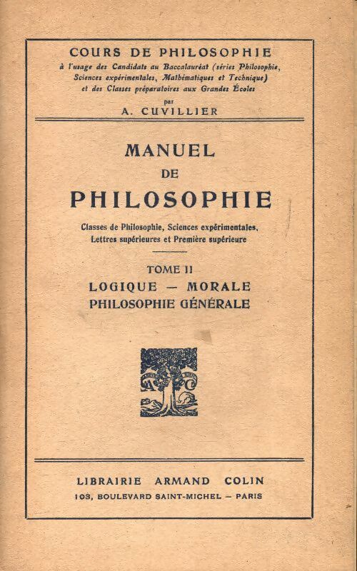 Livrenpoche : Manuel de philosophie Tome II - Collectif - Livre