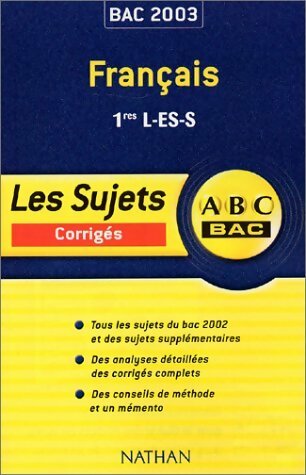 Livrenpoche : Français 1ère L-ES-S : Corrigés - Eliane Itti - Livre