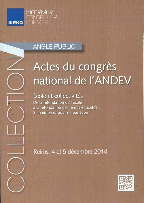 Livrenpoche : Actes du congrès national de l'ANDEV 2014 - Collectif - Livre