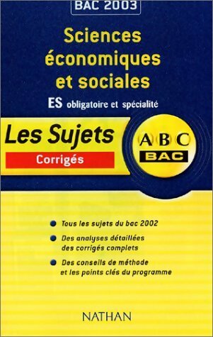 Livrenpoche : Sciences économiques et sociales Bac ES - Micheline Rousselet - Livre