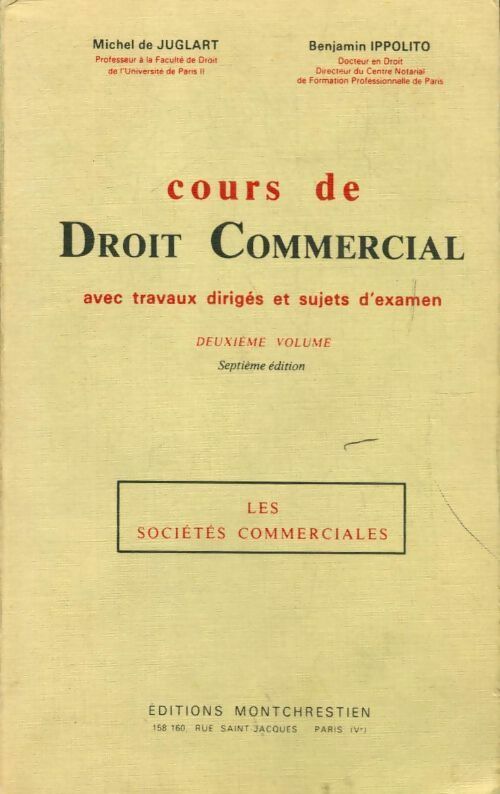 Cours de droit civil Tome II - Michel De Juglart -  Montchrestien GF - Livre