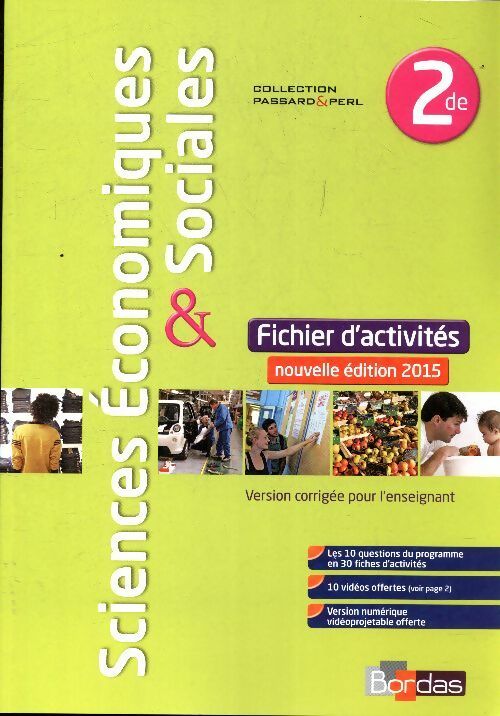 Livrenpoche : Sciences économiques et sociales Seconde version corrigée pour l'enseignant - Cédric Passard - Livre