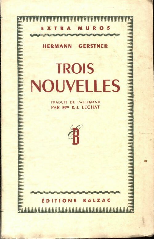 Livrenpoche : Trois nouvelles - Hermann Gerstner - Livre