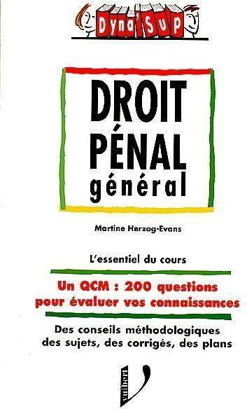 Livrenpoche : Droit pénal général - Martine Herzog-Evans - Livre